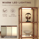 HOMCOM LED Floor Lamp with Glass Shelves, Dimmable Room Lamp