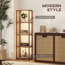 HOMCOM LED Floor Lamp with Glass Shelves, Dimmable Room Lamp