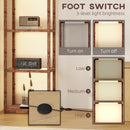 HOMCOM LED Floor Lamp with Glass Shelves, Dimmable Room Lamp