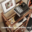 HOMCOM LED Floor Lamp with Glass Shelves, Dimmable Room Lamp