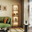 HOMCOM LED Floor Lamp with Glass Shelves, Dimmable Room Lamp