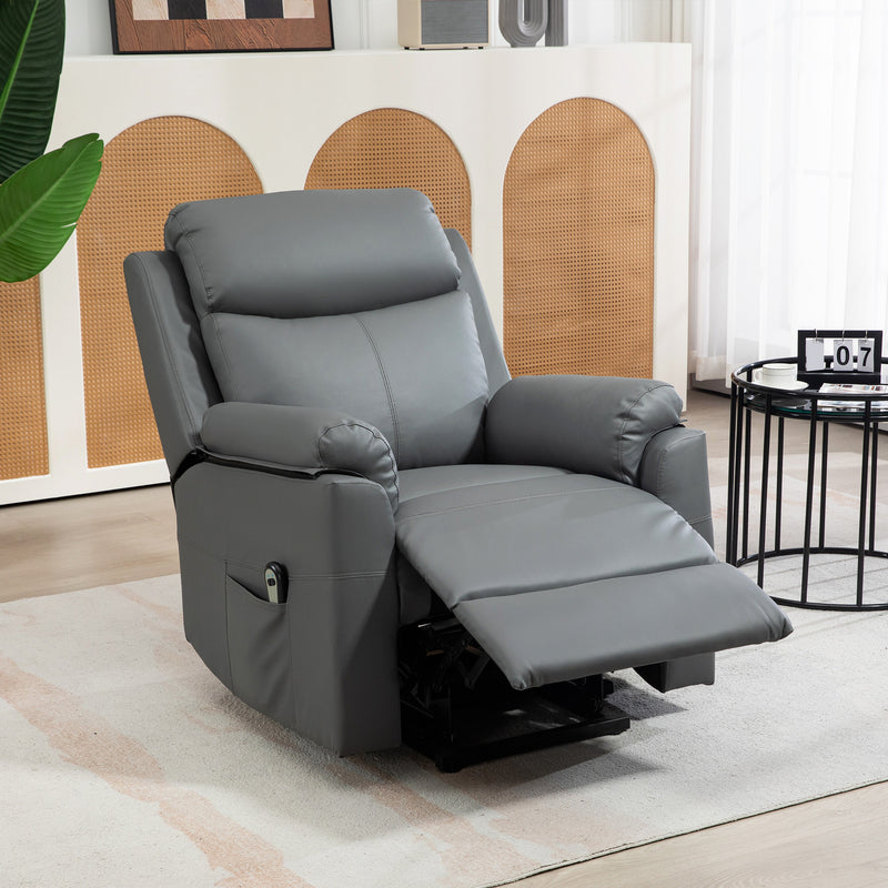 HOMCOM Power Lift Chair Electric Riser Recliner with Remote Control, Brown