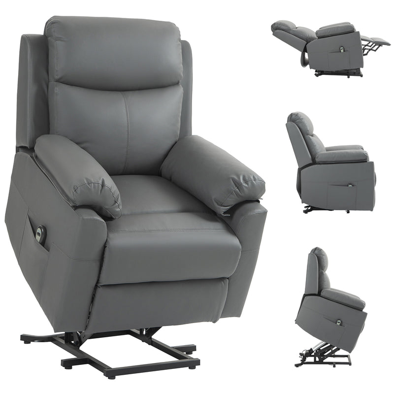 HOMCOM Power Lift Chair Electric Riser Recliner with Remote Control, Brown