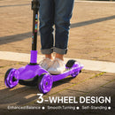 AIYAPLAY Electric Scooter For Kids, 3 Wheel Foldable Kids Scooter, Purple