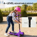 AIYAPLAY Electric Scooter For Kids, 3 Wheel Foldable Kids Scooter, Purple