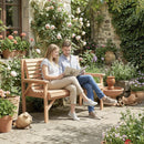 Outsunny Wooden Garden Bench 2 Seater, Patio Bench for Indoor Outdoor