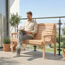 Outsunny Wooden Garden Bench 2 Seater, Patio Bench for Indoor Outdoor
