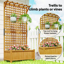 Outsunny Wood Planter with Trellis for Climbing Plants Planter Box Yellow