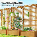 Outsunny Wood Planter with Trellis for Climbing Plants Planter Box Yellow