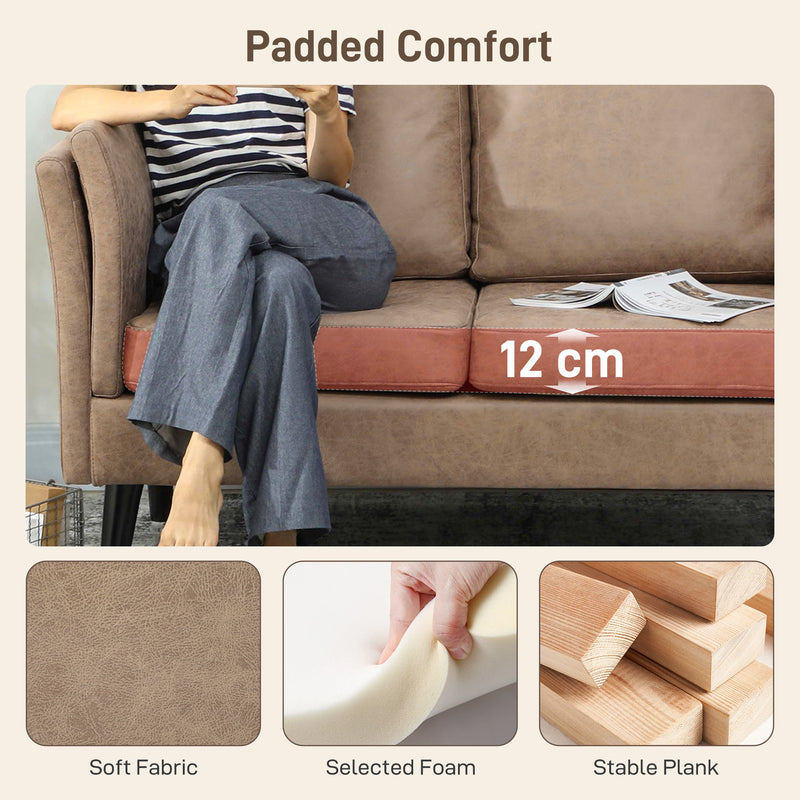 HOMCOM Small Sofa, Loveseat Sofa for Bedroom, Home Office