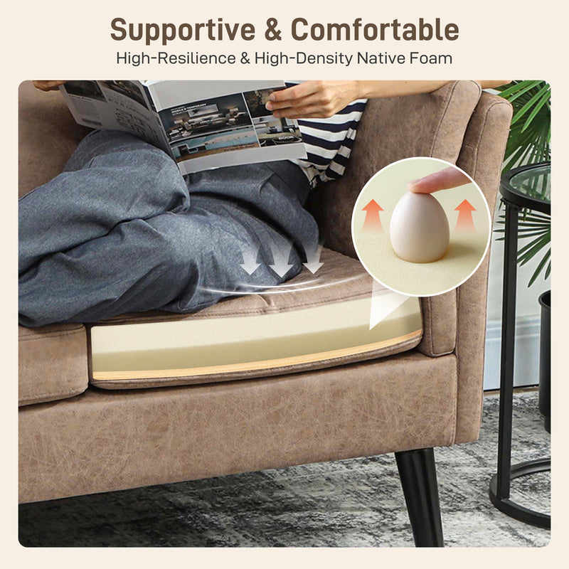 HOMCOM Small Sofa, Loveseat Sofa for Bedroom, Home Office