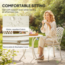Outsunny 3 PCs Aluminium Garden Coffee Table Set W/ Parasol Hole & Cushions
