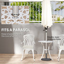 Outsunny 3 PCs Aluminium Garden Coffee Table Set W/ Parasol Hole & Cushions