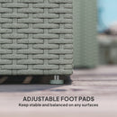 Outsunny 4 Piece Rattan Garden Furniture Set with Cushions, Light Grey