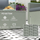 Outsunny 4 Piece Rattan Garden Furniture Set with Cushions, Light Grey