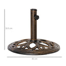 Outsunny Round Patio Umbrella Base Stand, Umbrella Holder, Bronze Tone