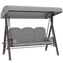 Outsunny 3 Seater Garden Swing Chair, Light Grey