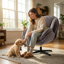 HOMCOM Accent Chair with Swivel for Living Room Grey