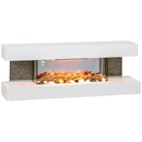 HOMCOM 2000W Wall Mounted Electric Fireplace, Freestanding, 2000W, White
