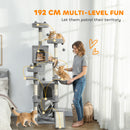PawHut Cat Tree, 192 Cm Multi-Level Cat Tower For Indoor Kittens