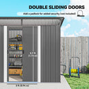 Outsunny Garden Shed Outdoor Storage Tool Organiser W/ Double Sliding Door