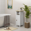 kleankin Slim Bathroom Storage Unit with Adjustable Shelf, White