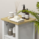 kleankin Slim Bathroom Storage Unit with Adjustable Shelf, White