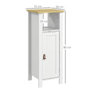 kleankin Slim Bathroom Storage Unit with Adjustable Shelf, White