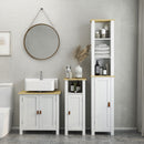 kleankin Slim Bathroom Storage Unit with Adjustable Shelf, White
