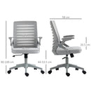 Vinsetto Mesh Office Chair Home Swivel Task Chair w/ Lumbar Support, Arm, Grey