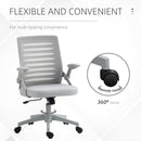 Vinsetto Mesh Office Chair Home Swivel Task Chair w/ Lumbar Support, Arm, Grey