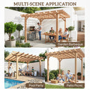 Outsunny 3.6 x 3.6m Graden Pergola Kit, Wooden Grape Trellis, Dark Brown