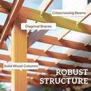 Outsunny 3.6 x 3.6m Graden Pergola Kit, Wooden Grape Trellis, Dark Brown
