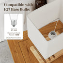HOMCOM Table Lamp with 3 Slots, Bedside Lamp with Solid Wood Base, White
