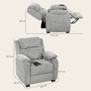 HOMCOM Power Recliner Chair With Massage And Heat, Spring Seat, Light Grey