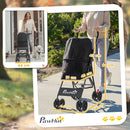 PawHut Foldable Dog Stroller with Mesh Windows for Mini Dogs, Black