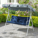 Outsunny Outdoor Seat Cushions Back Cushion with 2 Pillows, Seat Pads