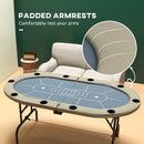 SPORTNOW 10 Player Folding Poker Table with Cup Holders, Steel Base, Brown