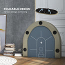 SPORTNOW 10 Player Folding Poker Table with Cup Holders, Steel Base, Brown