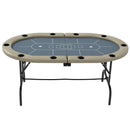 SPORTNOW 10 Player Folding Poker Table with Cup Holders, Steel Base, Brown
