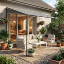 Outsunny 3 x 2 m Lean to Garden Pergola, Metal Frame Gazebo Pergola, Grey