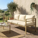 Outsunny Garden Bench with Cushions, Outdoor Furniture, Cream White