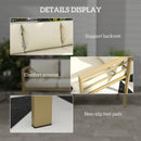 Outsunny Garden Bench with Cushions, Outdoor Furniture, Cream White