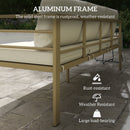 Outsunny Garden Bench with Cushions, Outdoor Furniture, Cream White