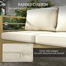 Outsunny Garden Bench with Cushions, Outdoor Furniture, Cream White