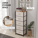 HOMCOM 5 Drawer Fabric Chest of Drawers w/ Wooden Top for Hallway