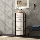 HOMCOM 5 Drawer Fabric Chest of Drawers w/ Wooden Top for Hallway