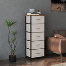 HOMCOM 5 Drawer Fabric Chest of Drawers w/ Wooden Top for Hallway