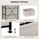 HOMCOM 5 Drawer Fabric Chest of Drawers w/ Wooden Top for Hallway