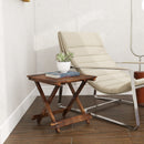 Outsunny Wooden Folding Garden Table, Folding Side Table, Carbonised Finish